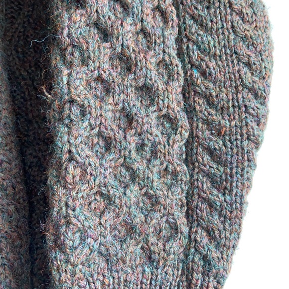 Quill’s Woolen Market Pure New Wool Fisherman’s Cable Knit Sweater Ireland - Picture 3 of 7